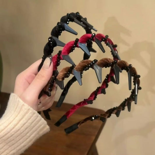 🔥Retro High Skull Pearl Headband